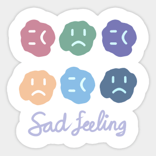 Colourful Sad Text Feeling Hand Drawing Sticker